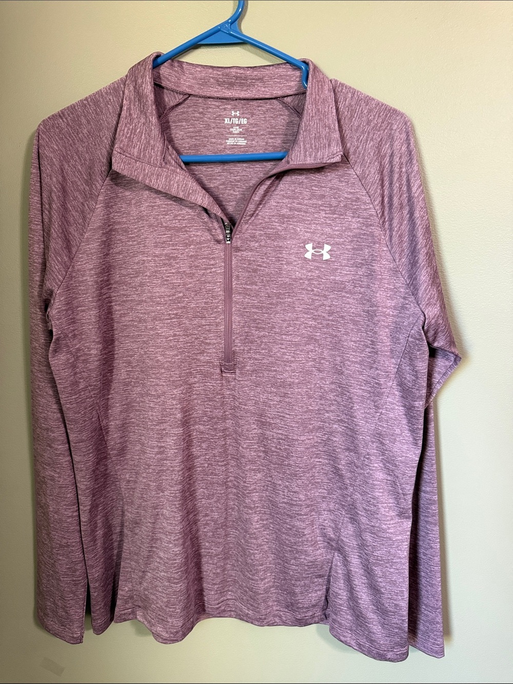 Under Armour Women’s Heather Mauve 1/2 Zip Performance Pullover